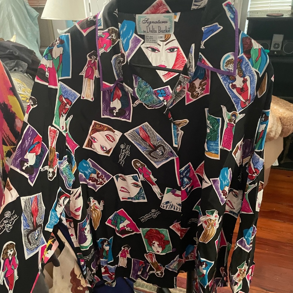 Delta Burke Painted Ladies Silk Shirt